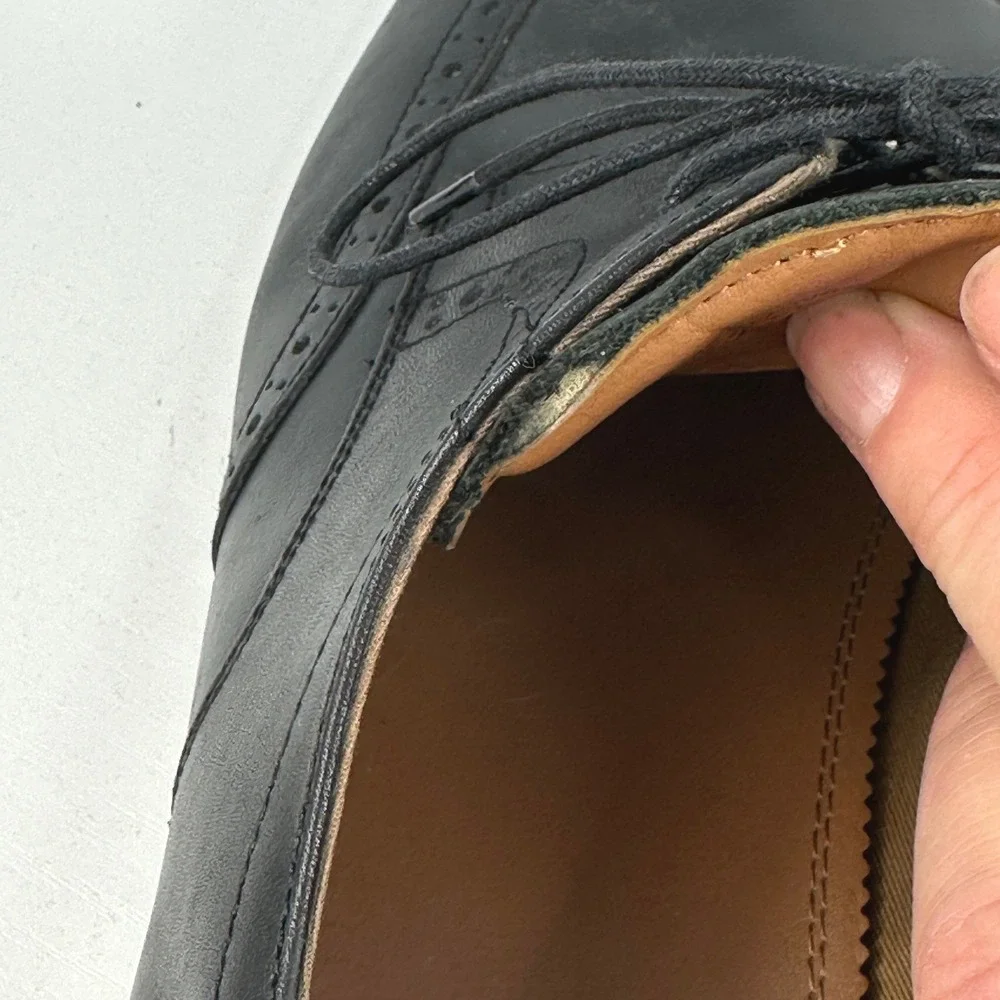 Black leather wingtip oxford‎ mens shoes 10 Aldo business work old money classic